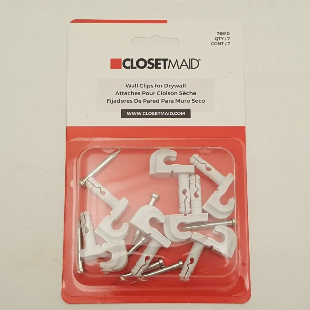 CLOSETMAID Wall Clips for Drywall 7 Clips Per Pkg 76610